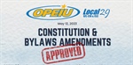 Constitution & ByLaws Amendments Approved